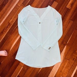 Aqua Sheer Long Sleeve Top